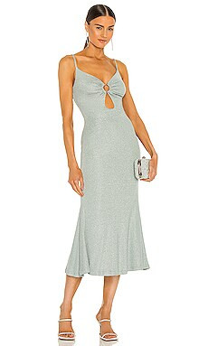 MISHA Josette Dress in Metallic Seafoam from Revolve.com | Revolve Clothing (Global)