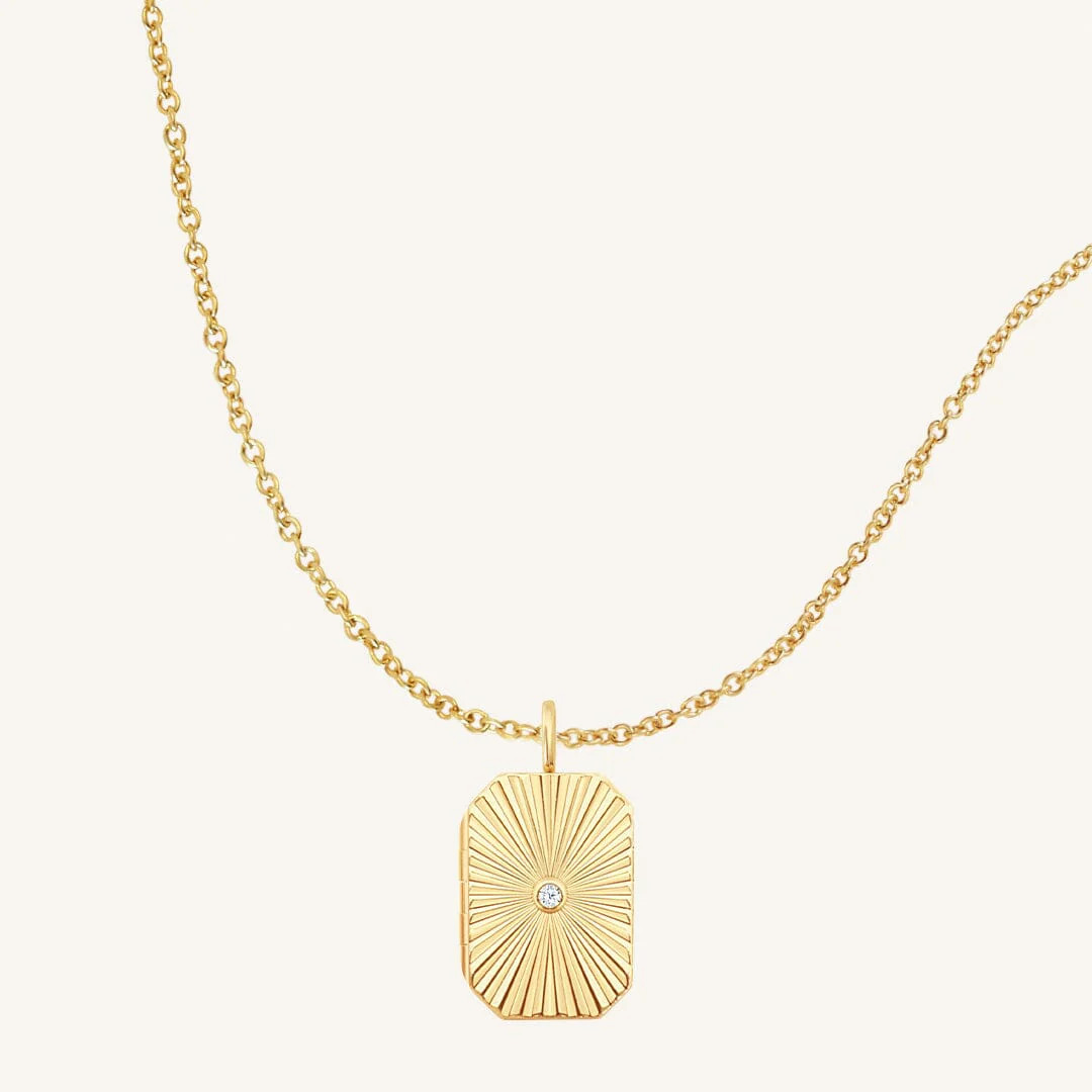 Amata Bevel Photo Locket Necklace | Francesca Jewellery