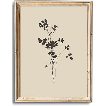 uniro Vintage Wall Art Prints, Neutral Floral Sketch Painting, Minimalist Wall Decor Botanical Ca... | Amazon (US)