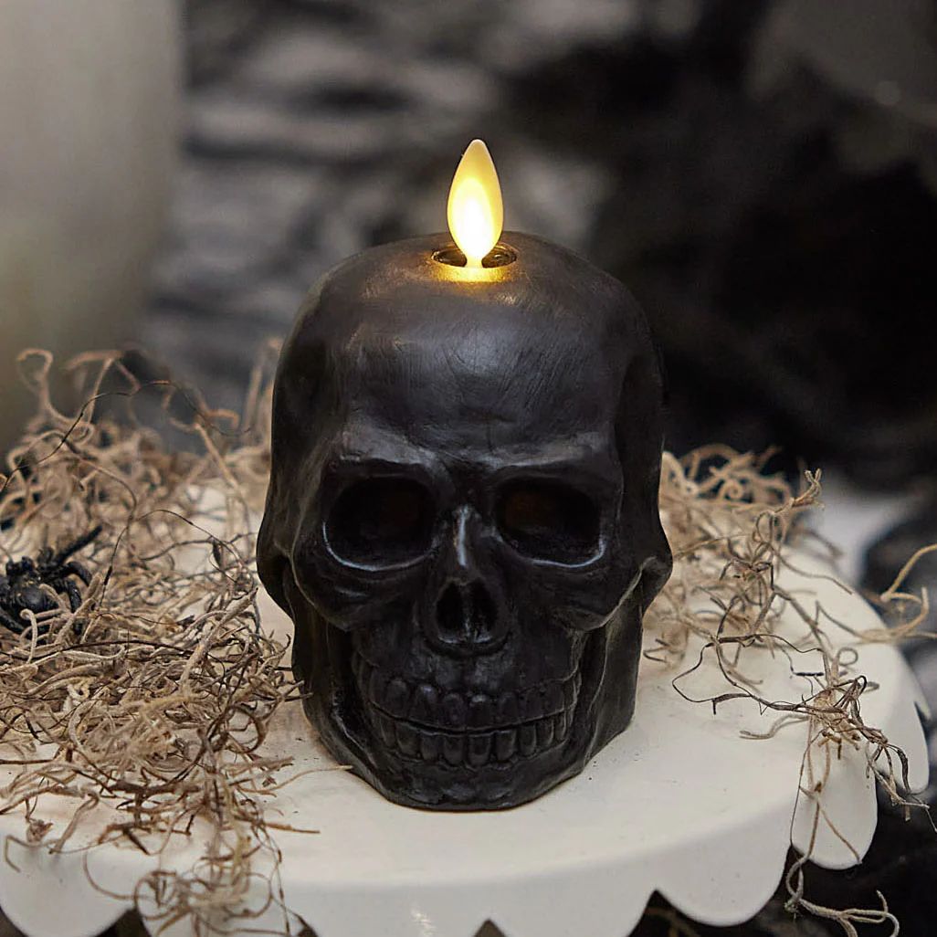 Black Small Flameless Candle Skull | Luminara