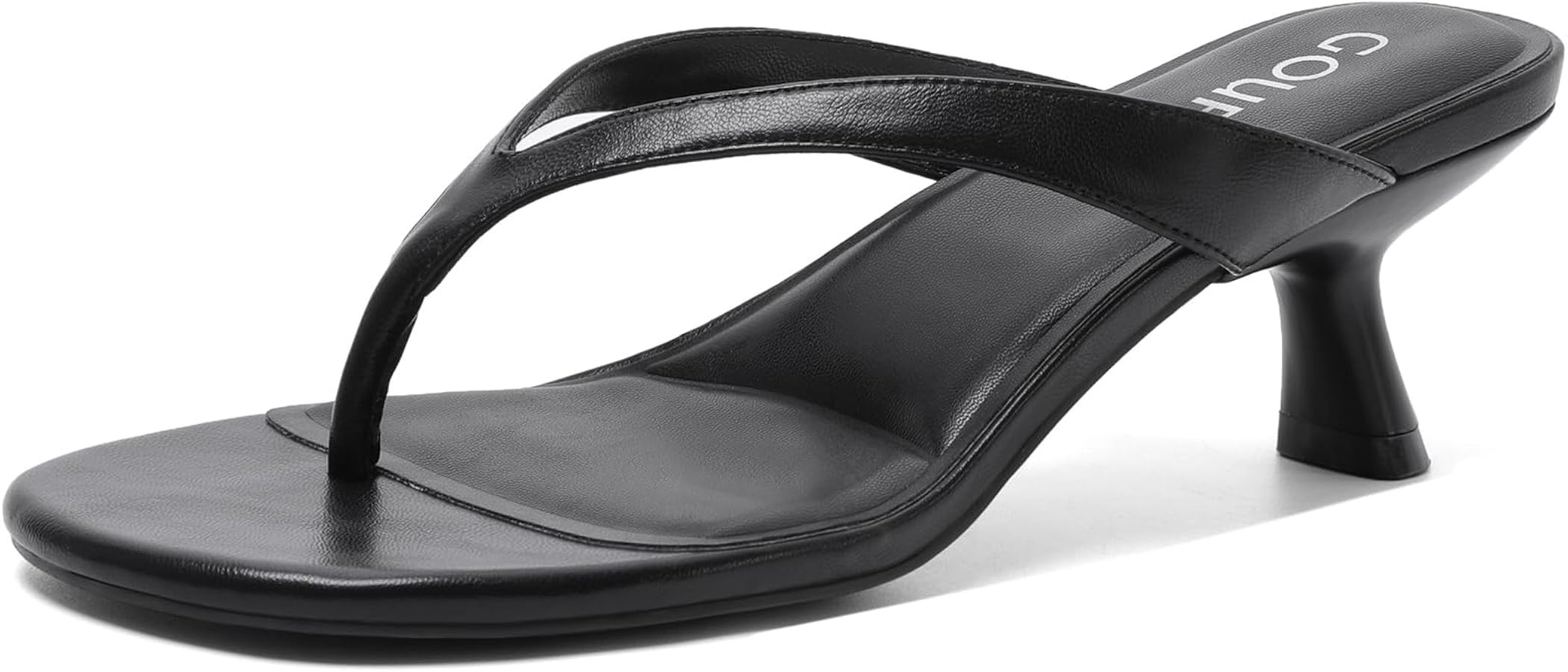Kitten Heels for Women Round Open Toe Sandals Flip Flop Heels Summer Low Heeled Thong Sandals | Amazon (US)