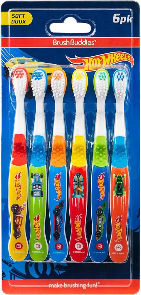 Brush Buddies Hot Wheels Toothbrush for Kids, Kids Toothbrushes, Toothbrush Pack, Soft Bristles f... | Amazon (US)