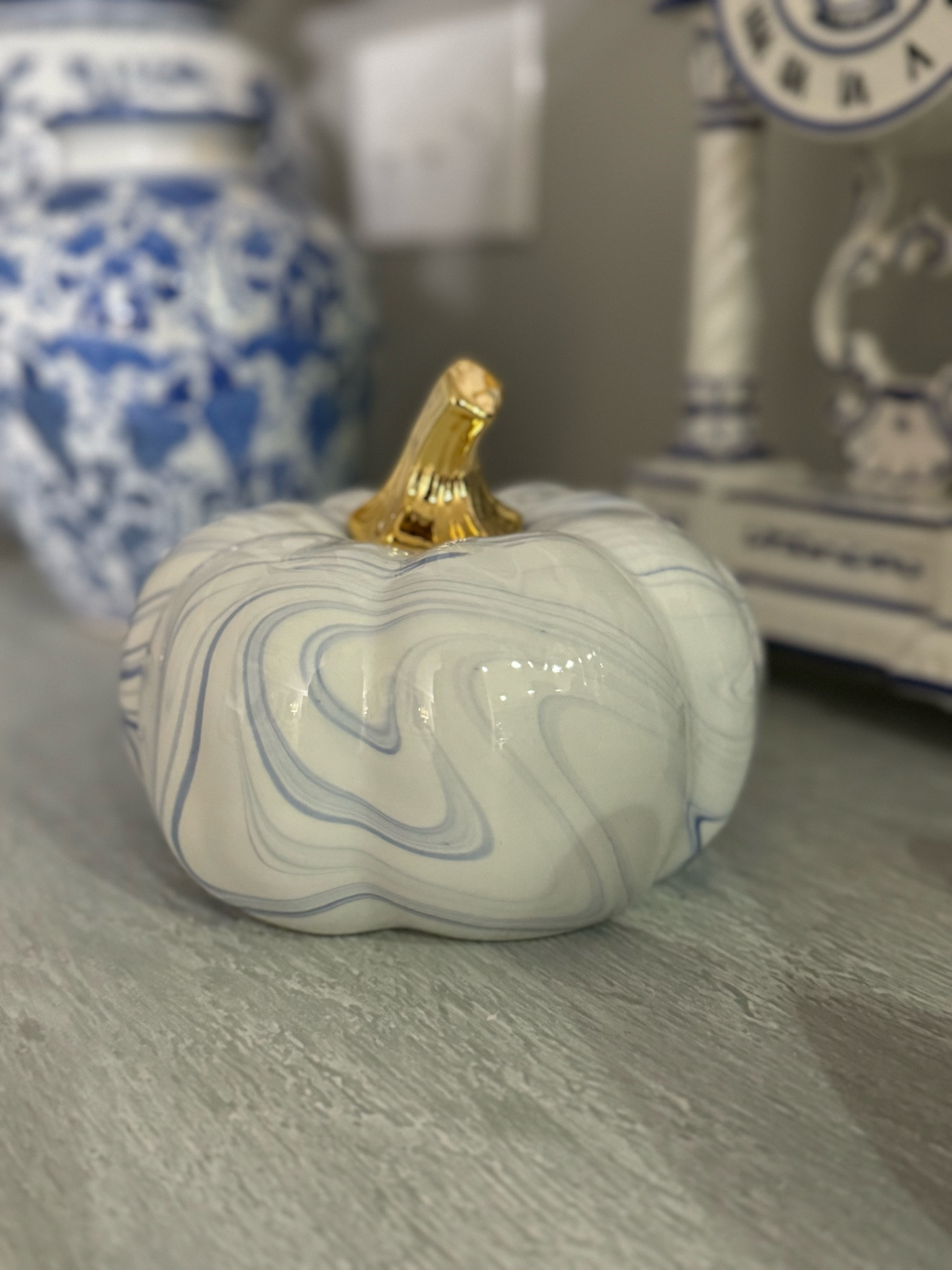 For all of your blue and white home decor lovers! 
Set of two marble ceramic pumpkins under $40!

#LTKHome #LTKFallSale #LTKSaleAlert