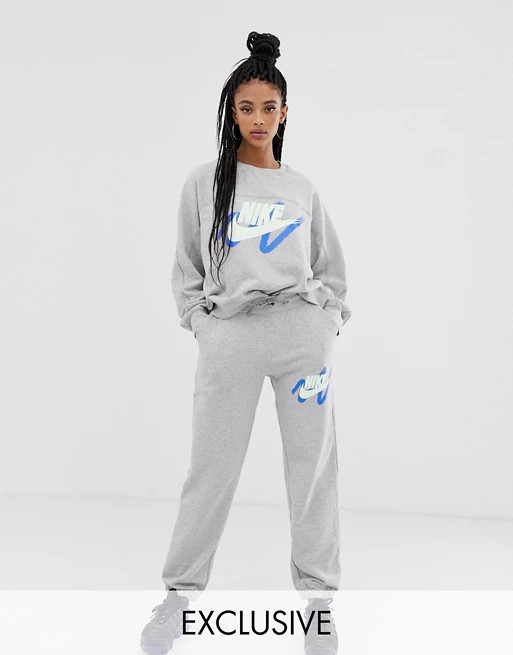 Nike Archive Exclusive To ASOS Grey Scribble Logo Joggers | ASOS UK