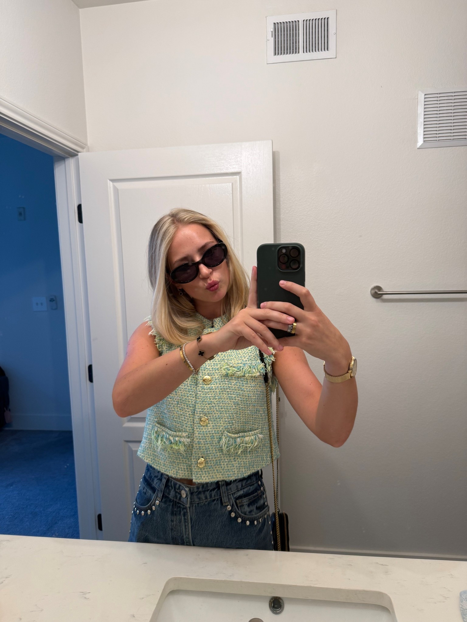 Lunch Look!

Reformation jeans
Reformation denim
Studded Jean fun jeans
Fun pants
Embellished jeans
High waisted jeans
Wide leg jeans
Ysl bag
Lunch outfit
Spring outfit
Spring style
Summer outfit
Summer style
Sunglasses
Preppy outfit
Preppy style
Girls day
Weekend outfit
Dinner outfit
Drinks outfit
Girls night outfit
Fun outfit
Ysl purse
Black bag
Black purse
Saint Laurent bag
Saint Laurent purse
Derek Lam 10 Crosby Lola Tweed Sleeveless Jacket
Derek Lam 10 Crosby
Rent the runway
Tweed top
Green top
Green shirt
Vest
Fun top
Cool top
Statement top
Statement outfit
St pattys day
St Patrick’s day
Saint Patrick’s day outfit
Colorful top

#LTKootd