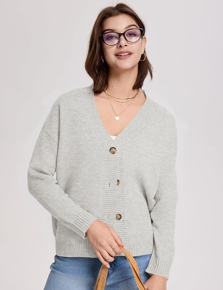 LOMON Women's Button Down Cardigan Sweaters Fall Long Sleeve Open Front Soft Cardigan Casual Loos... | Amazon (US)