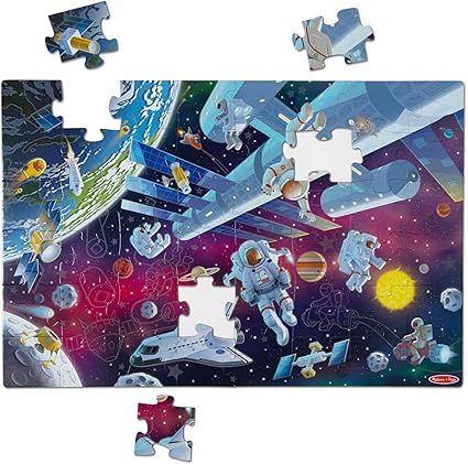 Melissa & Doug Outer Space Glow-in-The-Dark Cardboard Jigsaw Floor Puzzle – 48 Pieces, for Boys... | Amazon (US)
