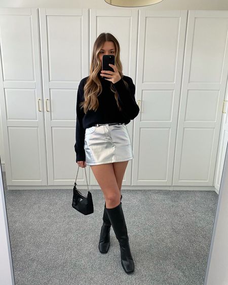 Ways to wear a silver skirt 🪩

Love a mini skirt with high knee boots. Mine are a few years old from mango (highly recommend their boots). I’ve kept things simple with a black jumper for a cosy but cute look. 



#LTKstyletip #LTKGiftGuide #LTKSeasonal