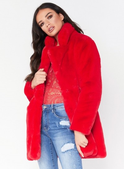 Turn Down Collar Faux Fur Coat | Oasap Limited Intl