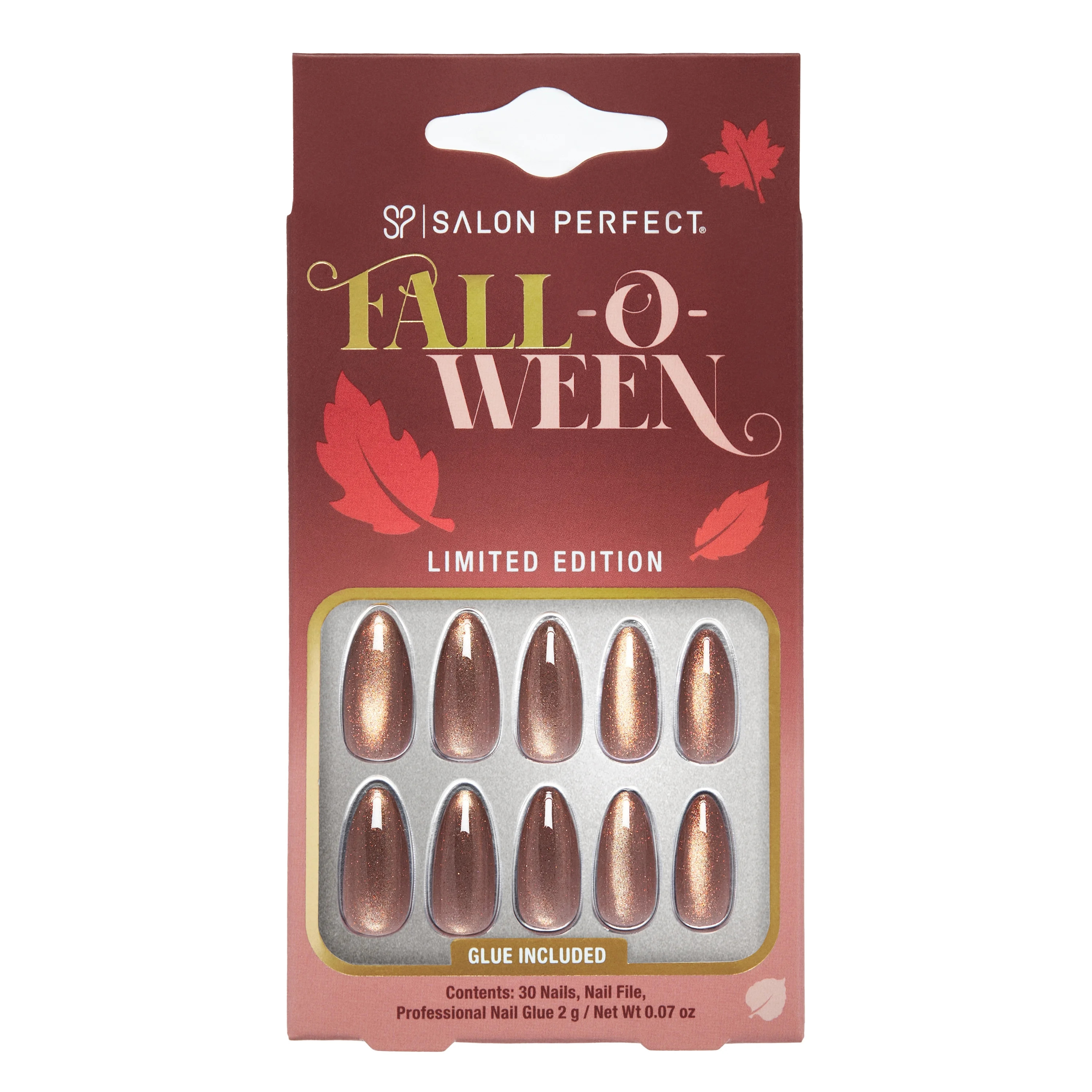 Salon Perfect Falloween Press On Nails, 320 Magnetic Silver Taupe, File & Glue Included, 30 Nails | Walmart (US)
