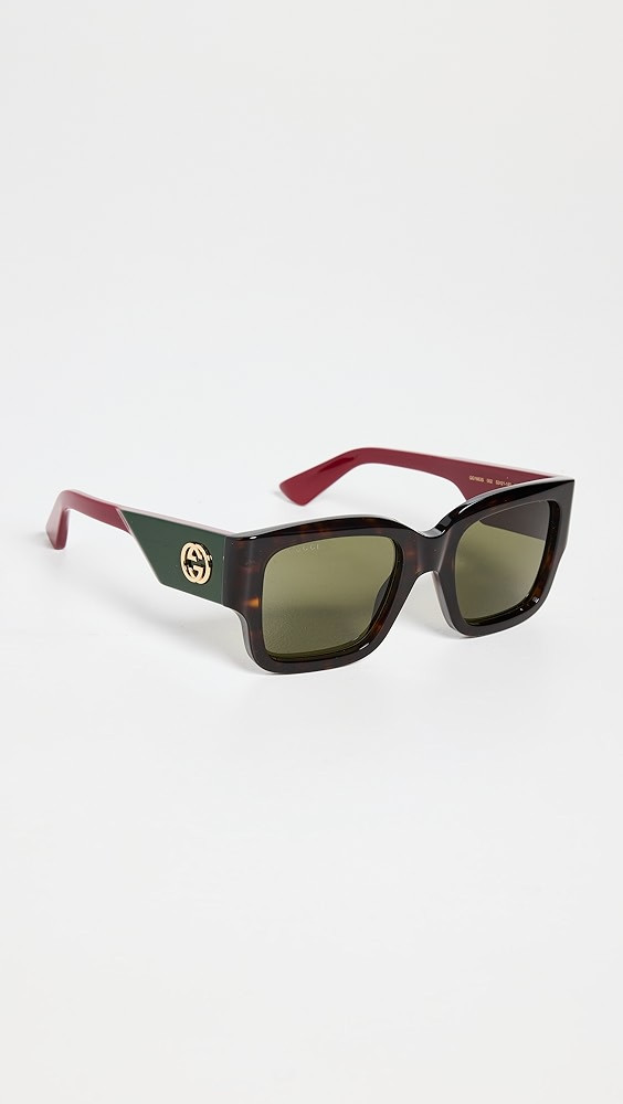Gucci Oblique Square Sunglasses | Shopbop | Shopbop