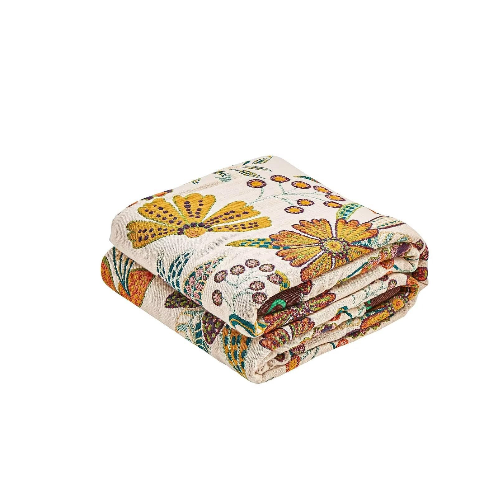 Boho Throw Blanket, 100% Cotton Ultra Soft Luxury Throw Rustic Quilt, 60"x80" Floral Printed Farm... | Amazon (US)