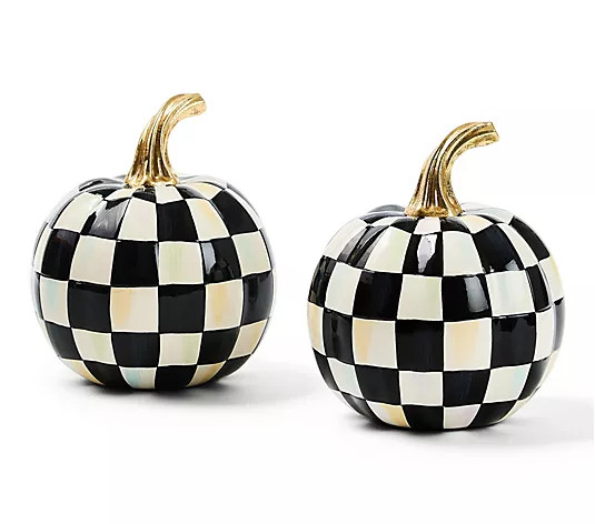 MacKenzie- Childs Set of 2 Mini Pumpkins | QVC