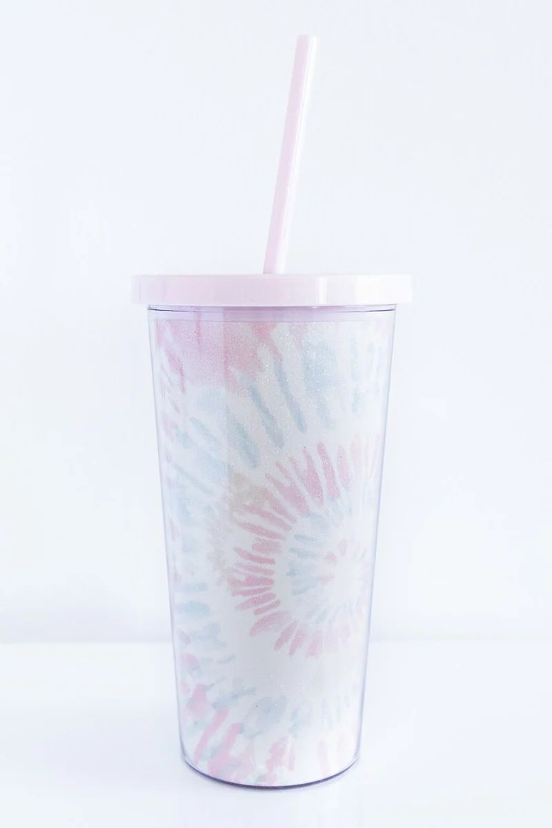 White Tie Dye Tumbler 24oz FINAL SALE | The Pink Lily Boutique