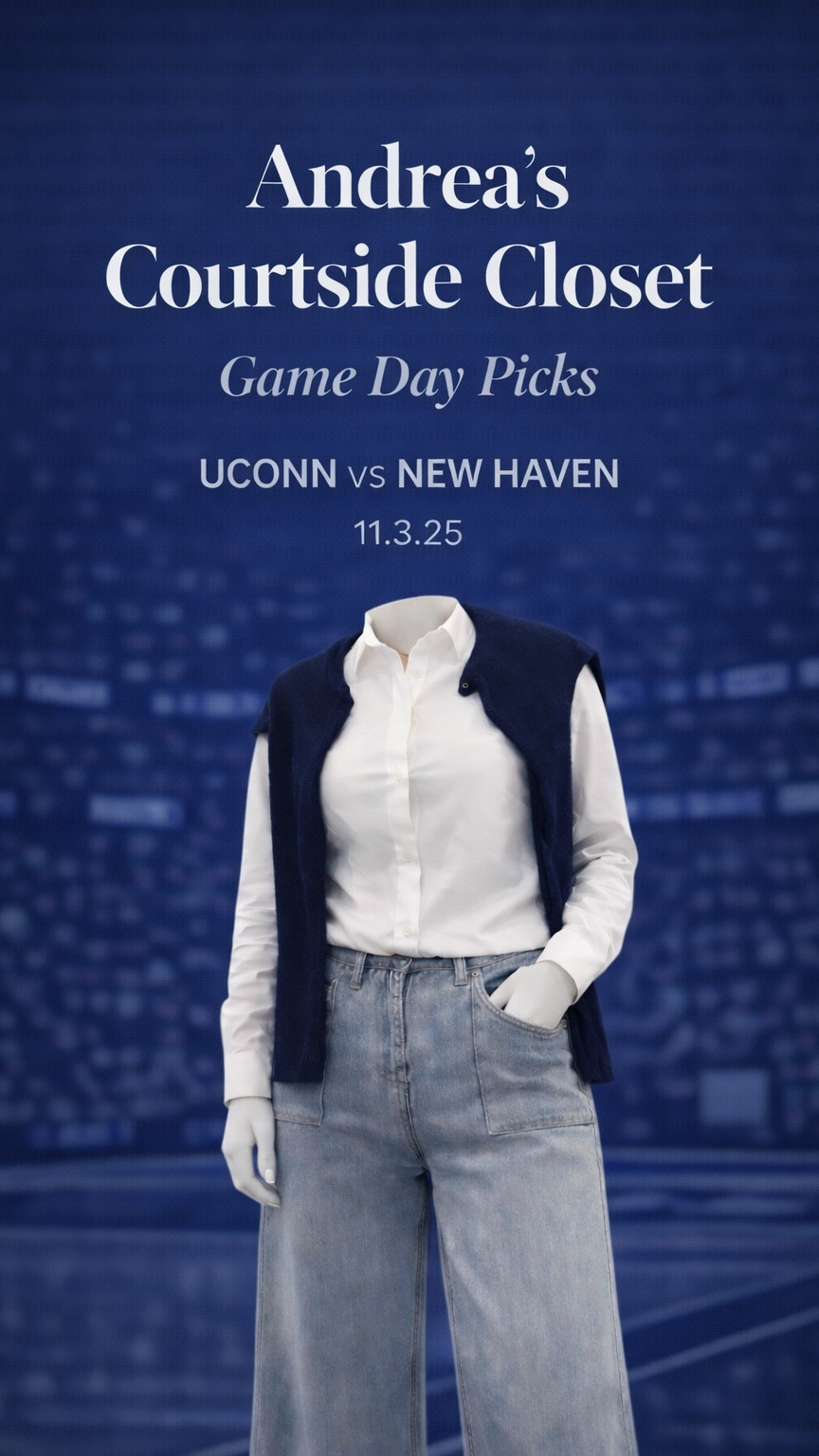 OOTG 11.3.25 
Clean, simple, game day ready.
Shop the pieces.

Top : Womens slim fit oxford polo 
Sweater : Banana republic forever crew neck sweater 
Pants : Zara front pocket jeans (currently unavailable, I linked similar styles) 
Shoes : Womens Gucci Mules 

#ltkfinds #minimalstyle #LTKgrwm #LTKootd #OOTG #gamedaystyle #uconnhuskies #gamedaychic #andreascloset #gucci #poloralphlauren #bananarepublic 
