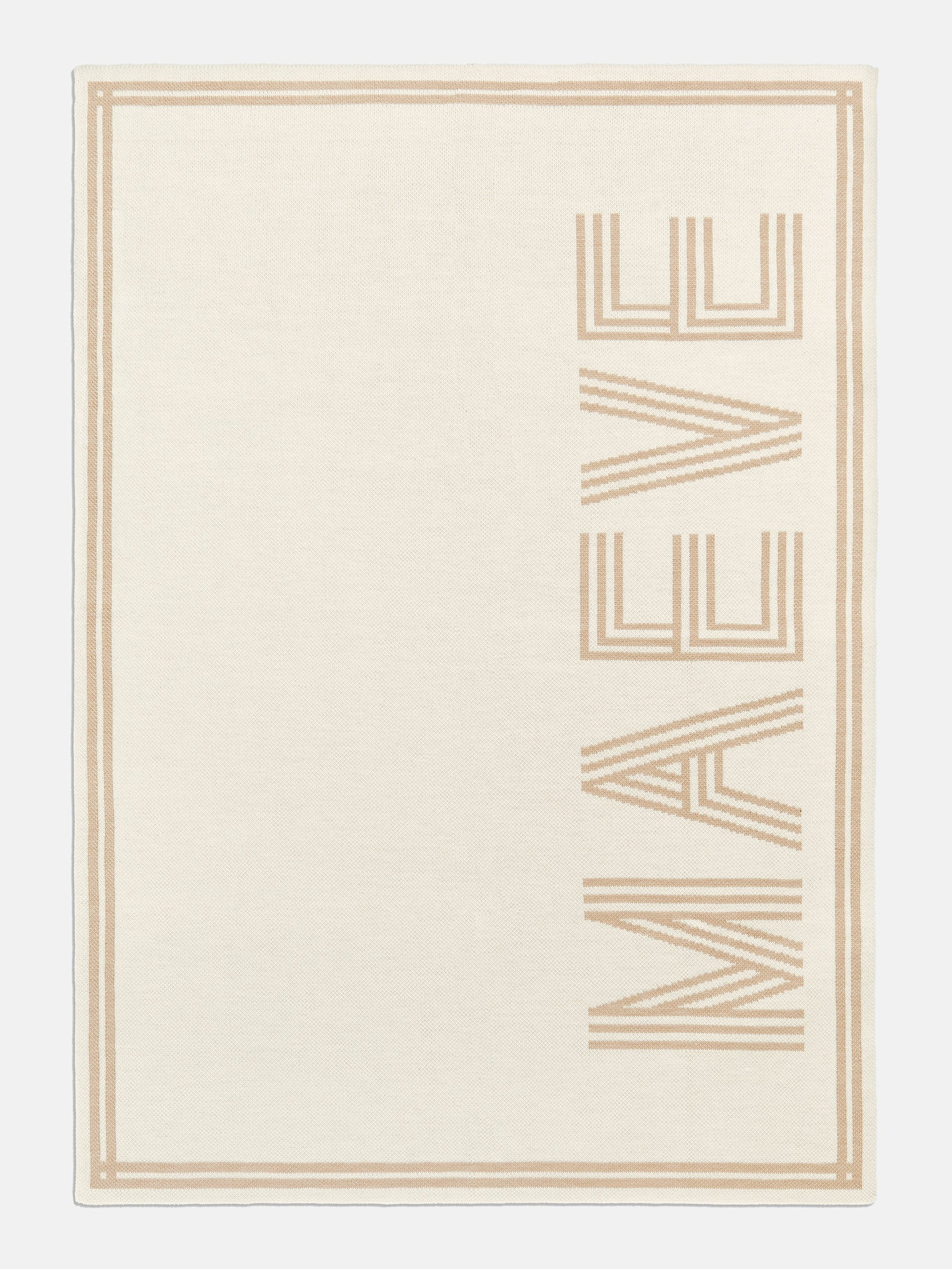 Your Name In Stripes Custom Blanket - Natural / Beige | BaubleBar (US)