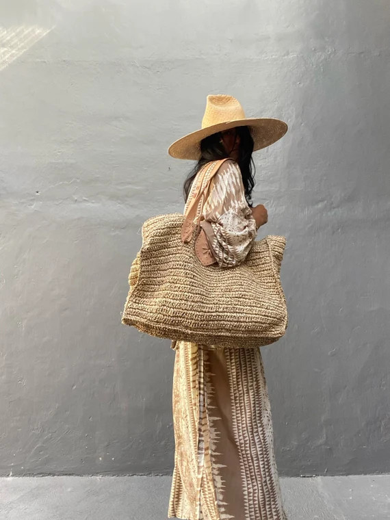 BA01/Woven bag,Beach bag , Oversized bag,Straw bag , Natural Bag,Bali bag,raffia | Etsy (US)