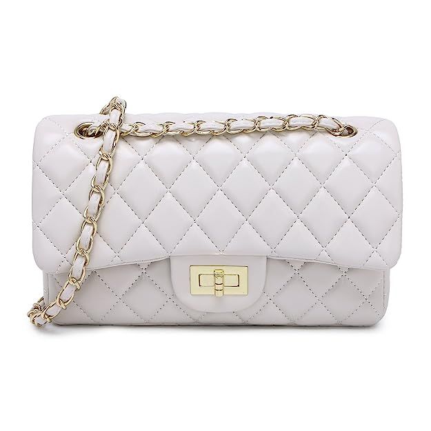 Women's Chain Quilted PU Leather Shoulder Bag | Amazon (US)