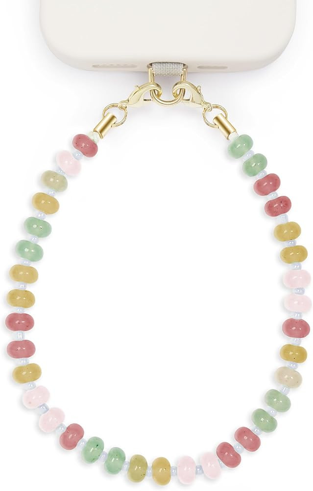 Natural Stone Phone Charm, Beaded Healing Phone Wrist Strap, Handmade Cellphone Chain Lanyard wit... | Amazon (US)