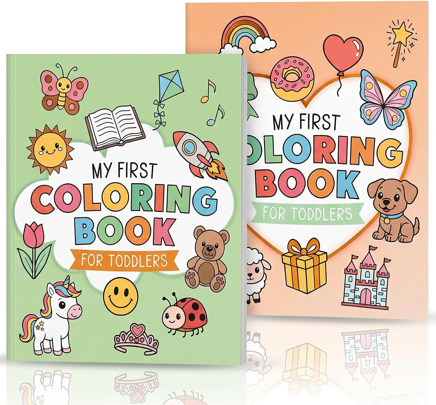 ZICOTO Fun Coloring Book for Toddlers - Set of 2 Cute My First Toddler Coloring Books with Big Simple Designs - Easy Learning Activity Book for Kids, Boys and Girls to Keep Little Ones Engaged | Amazon (US)