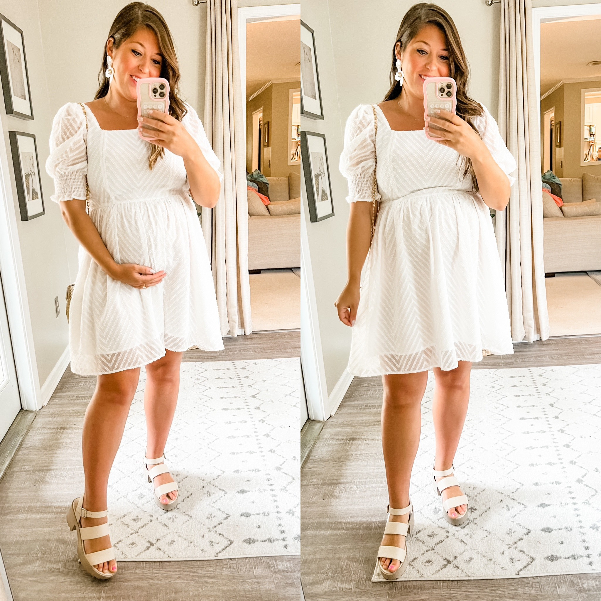 Such a pretty dress for brides, Easter, spring showers // Wearing a large, bump friendly

Short spring dress, Easter dress, shower dress, white dress

#LTKSeasonal #LTKbump #LTKunder50