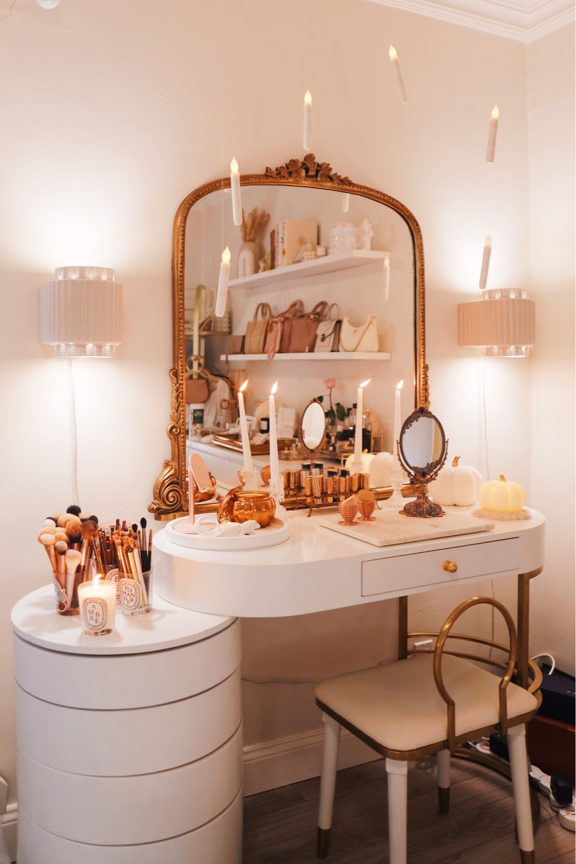 Fall makeup vanity makeover ft. floating candles 🕯️🪞

#LTKhome #LTKSeasonal #LTKHalloween