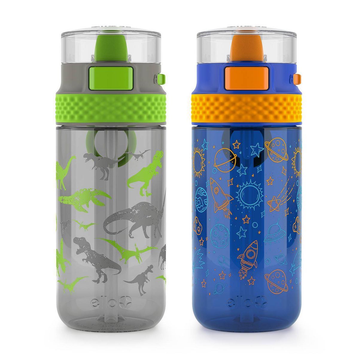 Ello 16oz 2pk Plastic Stratus Kids' Water Bottles | Target