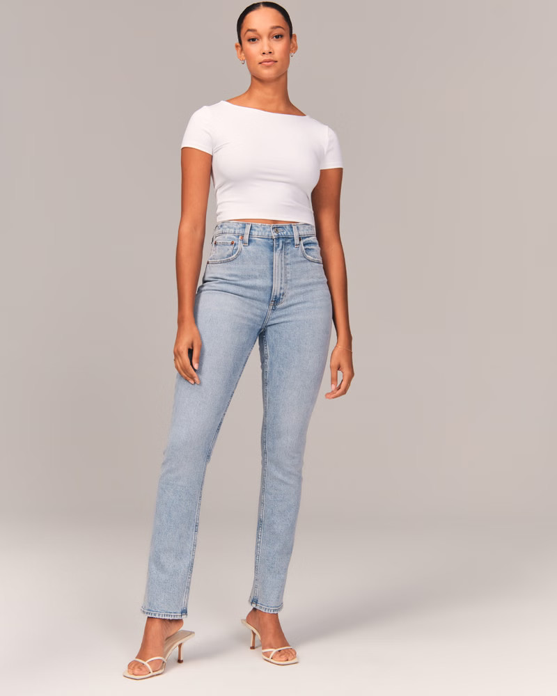 Ultra High Rise Slim Straight Jeans | Abercrombie & Fitch (US)