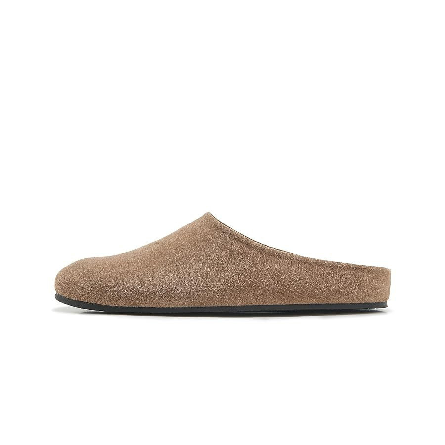 Women's Suede Clogs Round Toe Leather Mules Cork Footbed Clog with Arch Support Comfort Casual Sl... | Amazon (US)