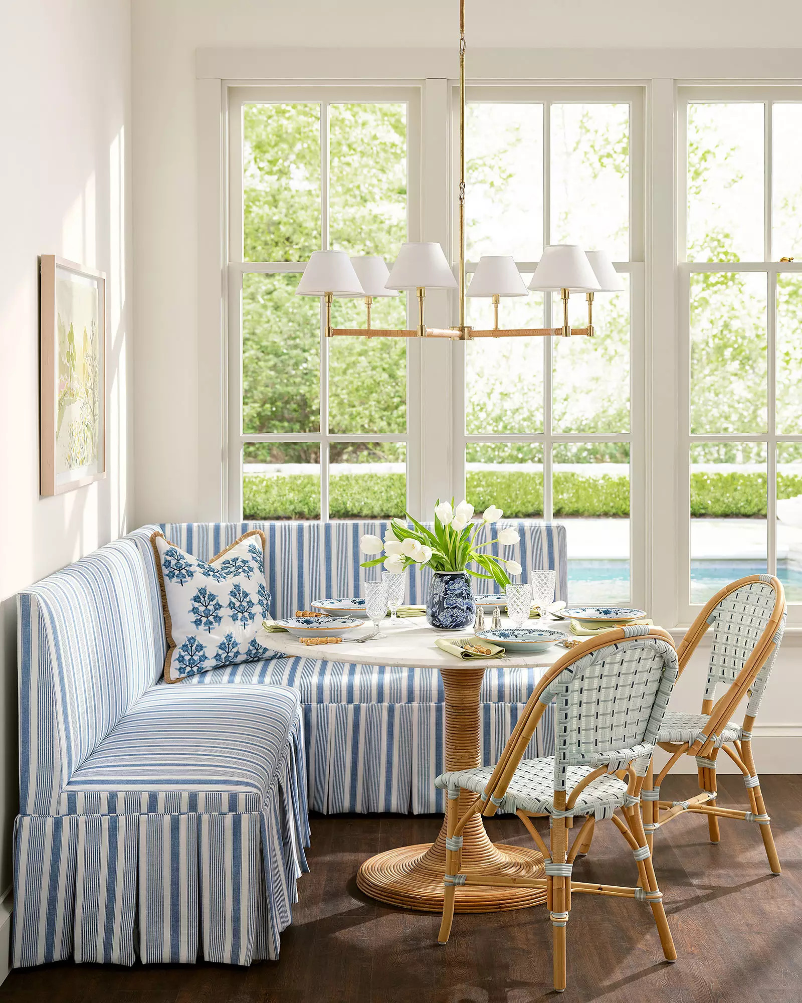 Riviera Rattan Basketweave Dining Chair | Serena and Lily