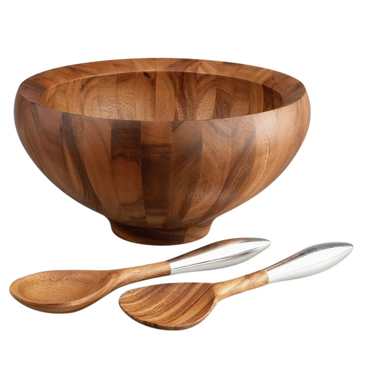 Nambe Yaro Salad Bowl W/ Servers | Wayfair North America