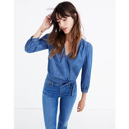 Denim Wrap Top | Madewell