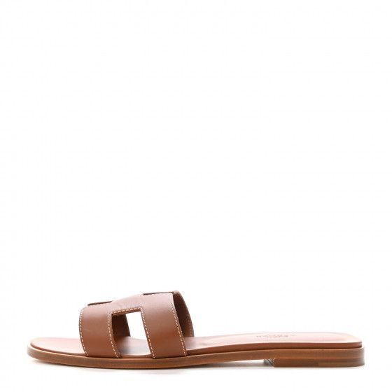 HERMES

Box Calfskin Oran Sandals 38 Gold | Fashionphile