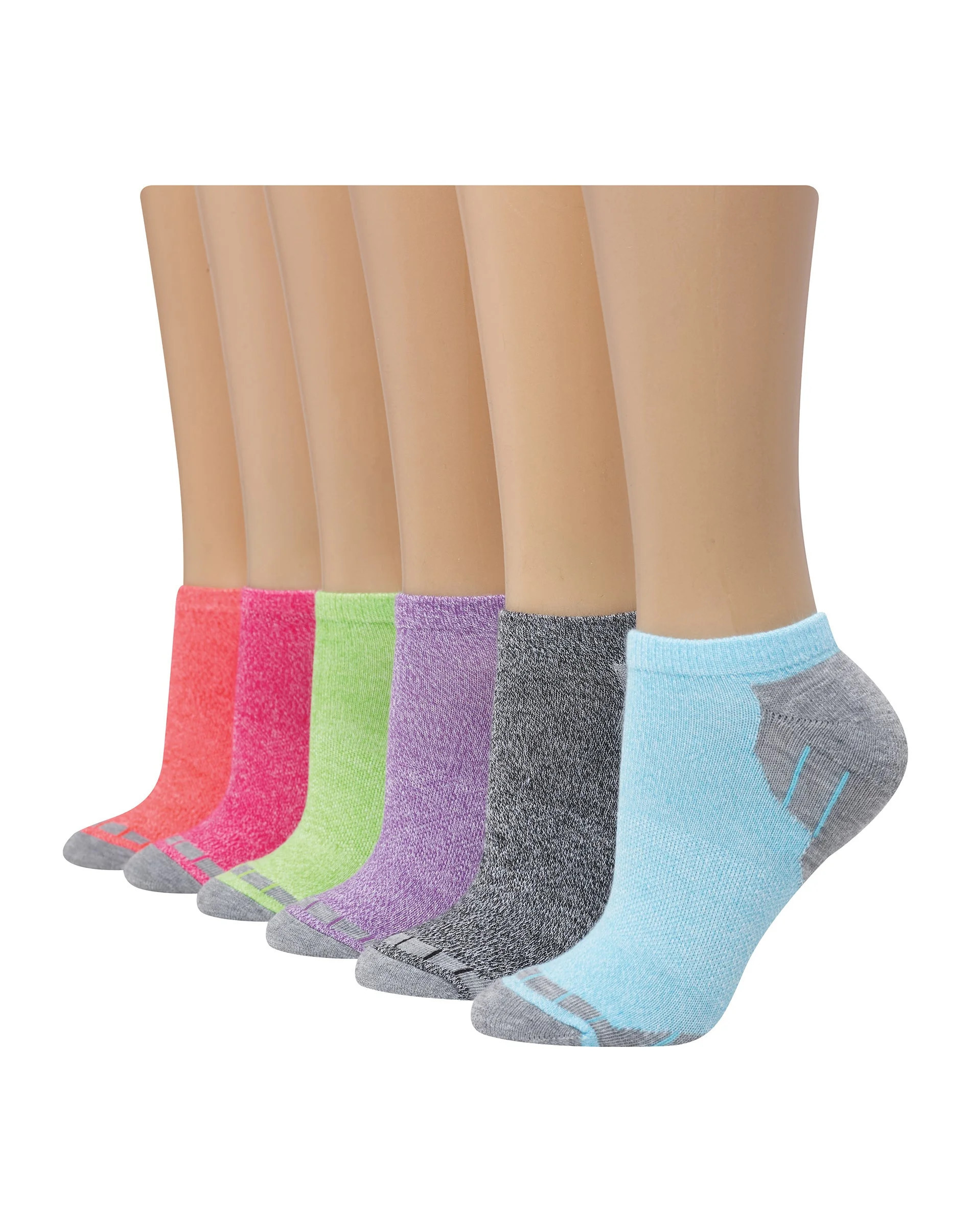Hanes Comfort Fit Women's No-Show Socks, 6-Pairs Assorted Heather 5-9 | Hanes.com