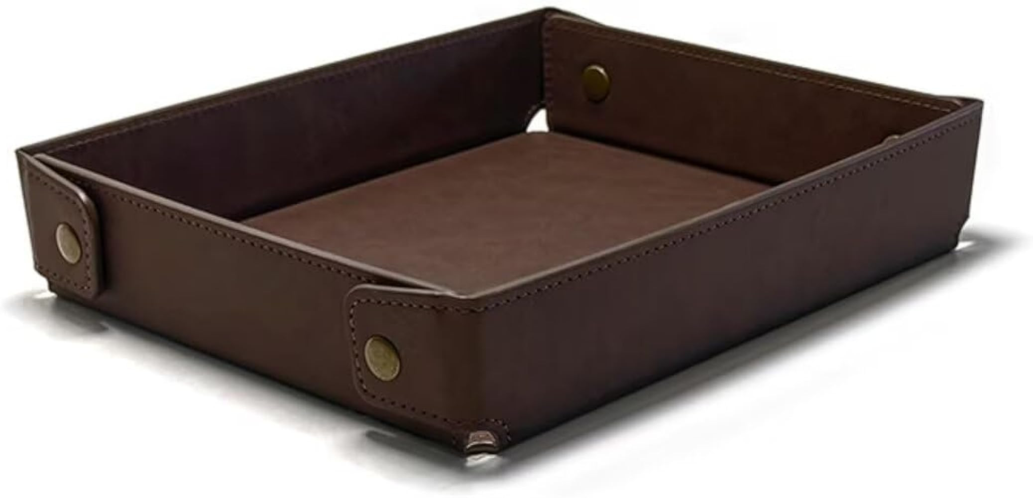 LLmoway PU Leather Valet Tray Nightstand Desk Organizer for Men Women Home Office Phone Watch Jew... | Amazon (US)