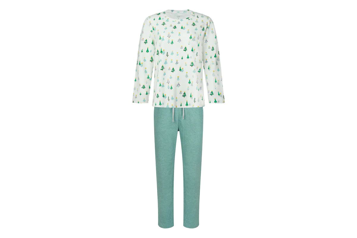 Women's Organic Cotton Long Sleeve PJ Set - Twinkle Trees | Nest Designs