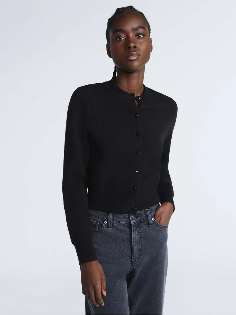 Scoop Women’s and Women's Plus Shrunken Cardigan Sweater, Midweight, Sizes XS-4X | Walmart (US)