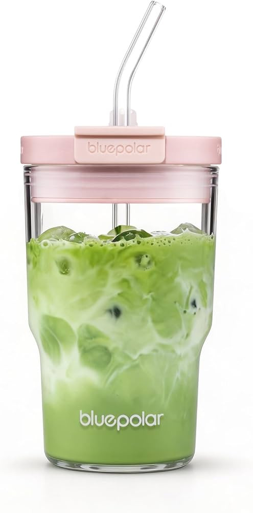 Iced Coffee Glasses with Lids and Straws,Car Cup Holder Friendly, Leakproof Portable Tumblers for... | Amazon (US)