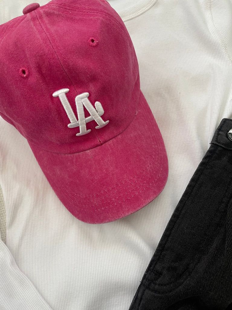 LA Pink Hat | She Is Boutique