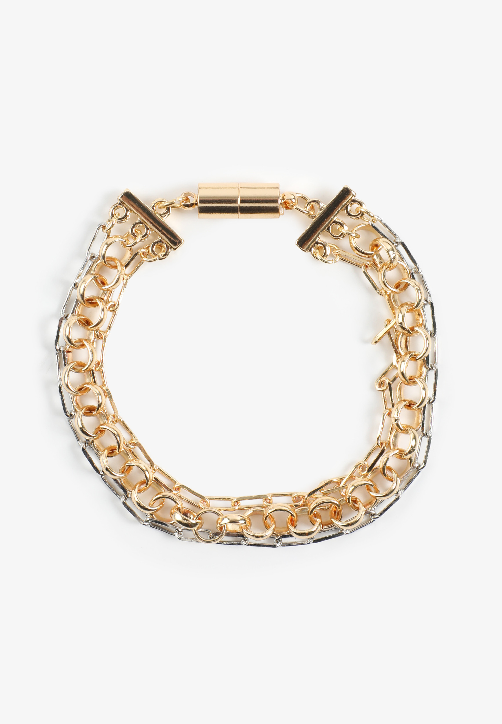Maurices Women's Mixed Metal Multi Chain Magnet Clasp Bracelet | Maurices