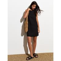 New Look Black Linen Blend Open Back Mini Dress | Very (UK)