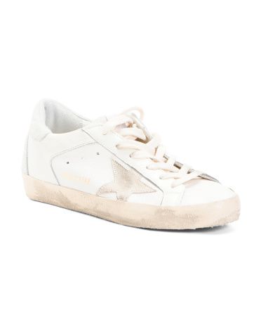 Made In Italy Leather Distressed Sneakers | TJ Maxx