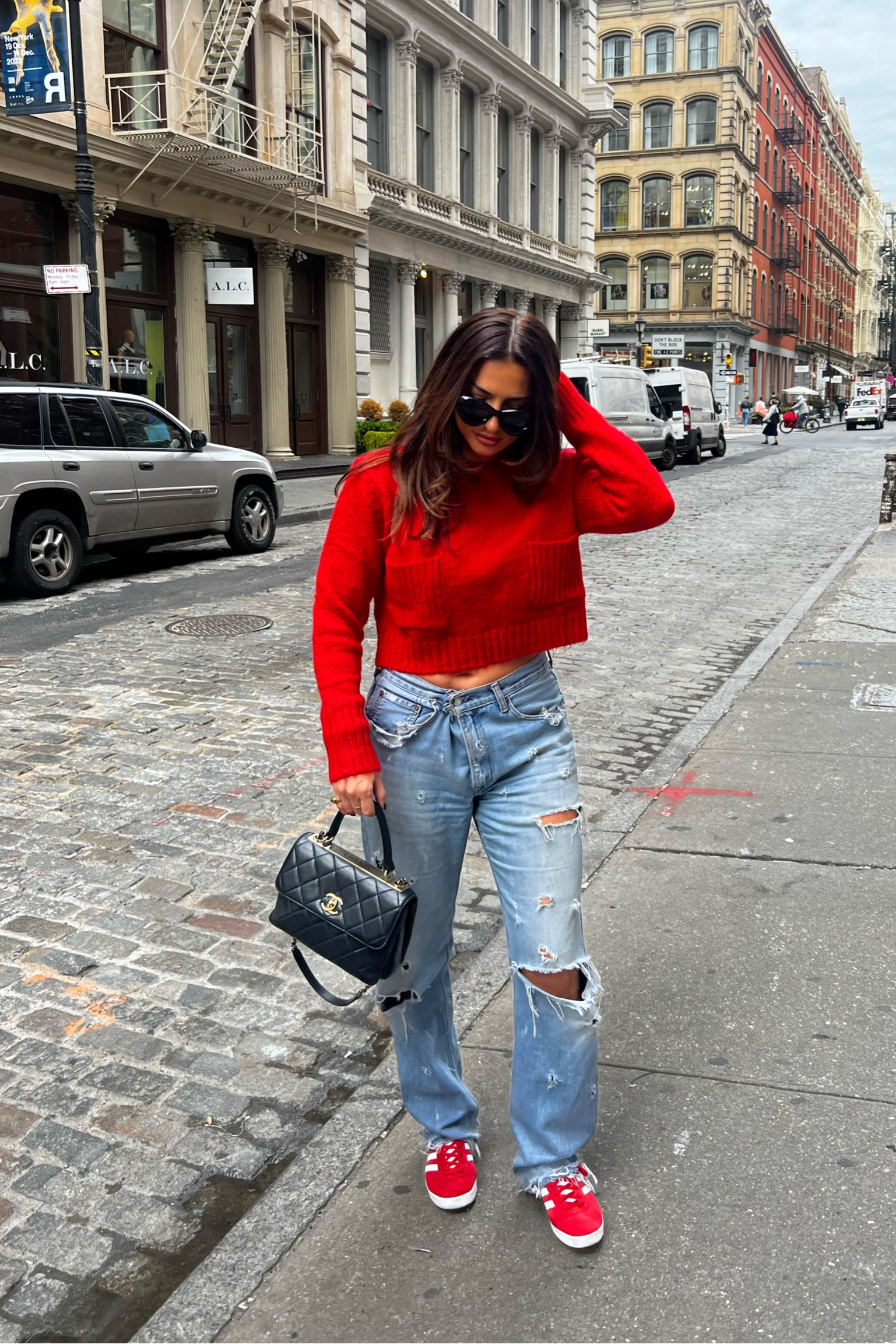 Obsessed with anything red atm 
Jumper is Zara so I have linked similar 