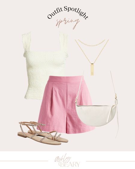 Cute and casual brunch spring #ootd 

Free people 
Coffee date 
Pink shorts 
Sandals 
White handbag 

#LTKunder100 #LTKstyletip #LTKSeasonal