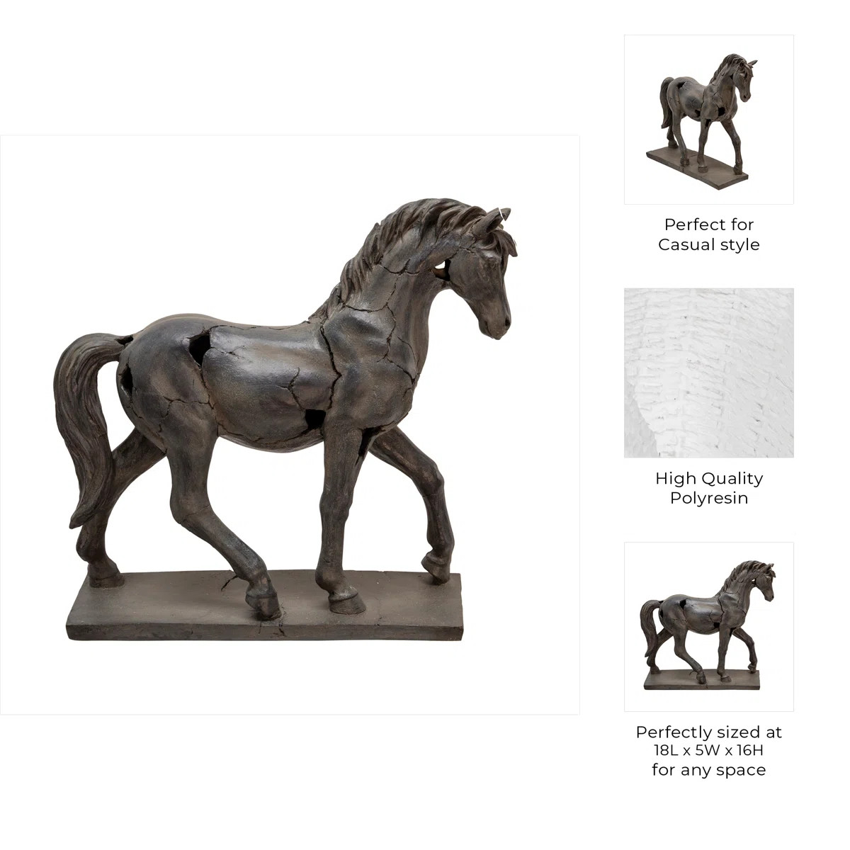 Hafssa Decorative Objects Horse Sculpture for Home Decor \u2013 Modern Statues and Figurines for ... | Wayfair North America