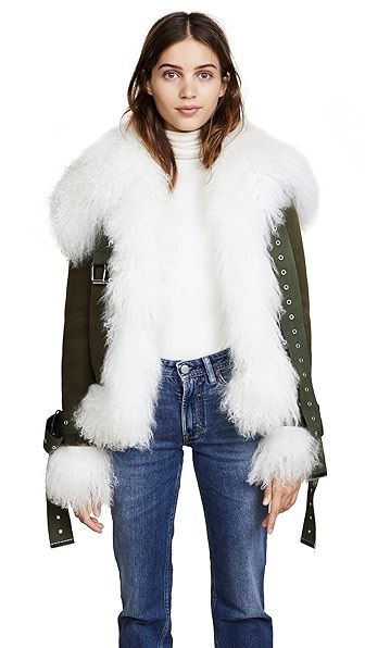 Monse Suede Shearling Bomber Jacket | Shopbop