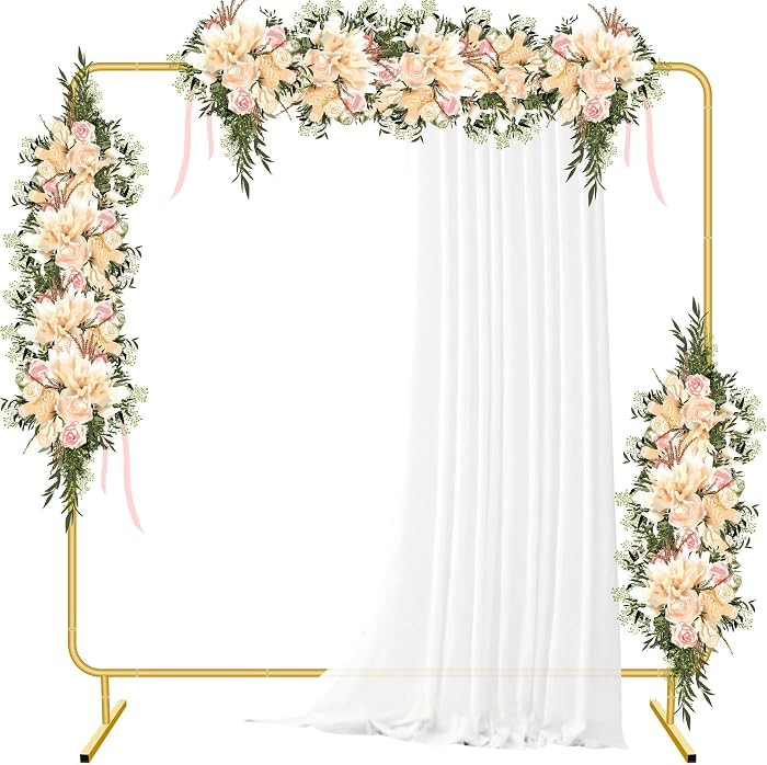 Metal Wedding Arch Backdrop Stand for Parties 6.6FT Gold Balloon Arch Square Frame Kit Pipe and D... | Amazon (US)