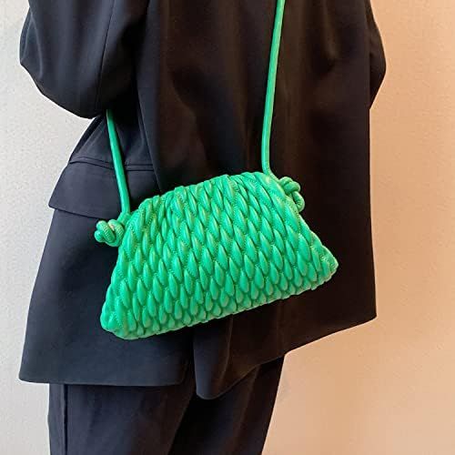 ELDA Dumpling Bag for Women Quilted Clutch Handbag Cloud Purse Fashion Ruched Bag Handmade Leathe... | Amazon (US)