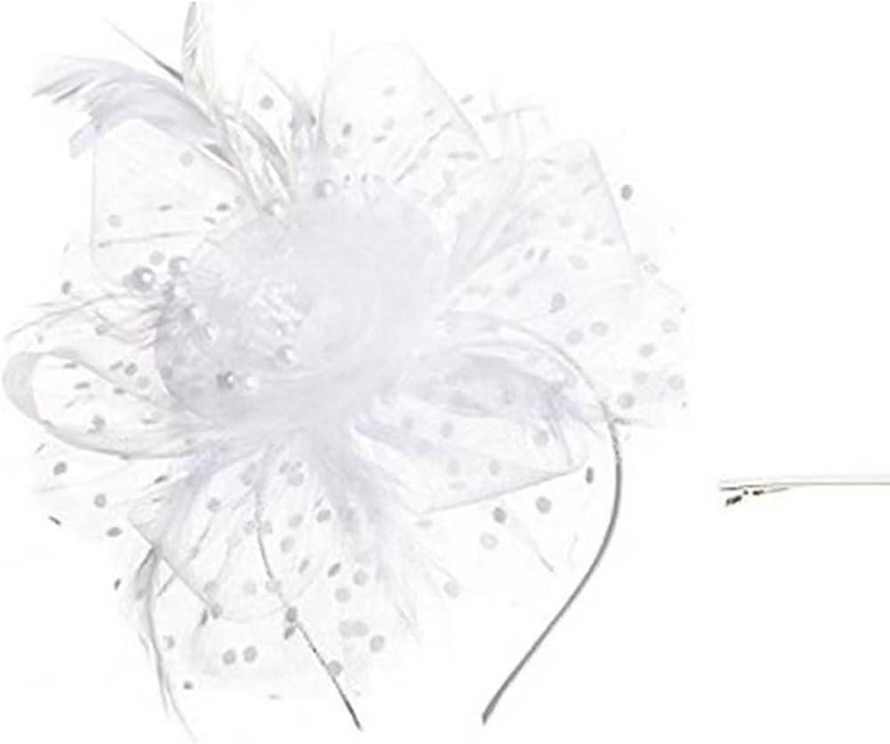 Fascinators Hats 20s 50s Pillbox Hat Cocktail Tea Party for Women (White, One Size) | Amazon (US)