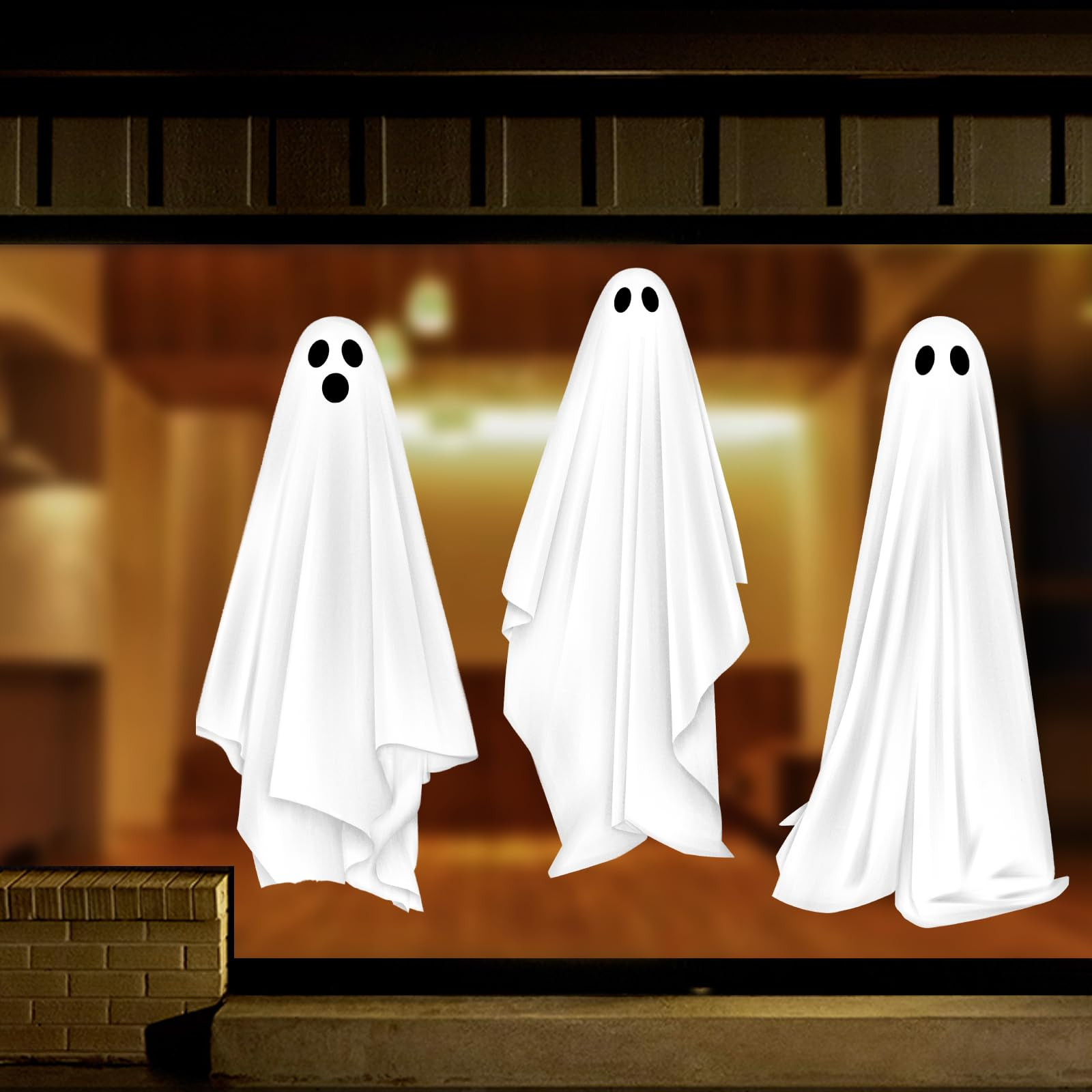 Halloween Decorations Window Clings Decor, Large White Ghosts Silhouette Halloween Window Decals ... | Amazon (US)
